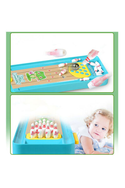 CONUSEA Light Grey Children Mini Frog Bowling Desktop Interactive Games Educa...