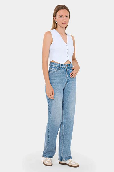 Hiccup Vestă crop din piele intoarsa tricotata fara maneci