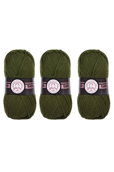 Ören Bayan Ören Favorite Hand Knitted Rope Olive Green 077 3 Pieces