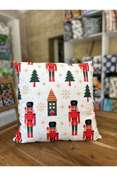 Karam Home Lead Soldier Patterned Christmas Throw Pillow Cover