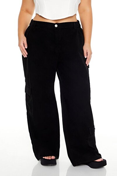 Forever 21 Plus Size Yüksek Bel Kargo Pantolon