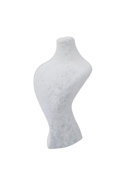 ÖZER KUTU Gray Suede Pearl Necklace and Choker Display Mannequin - 30 cm 2Nd Size