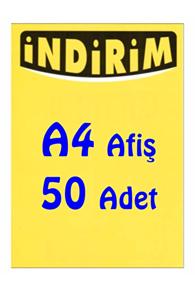 çavuşoğlu etiket A4 Ebat Kağıt Afiş Indirim Promosyon Fiyat Afişi 50 Adet