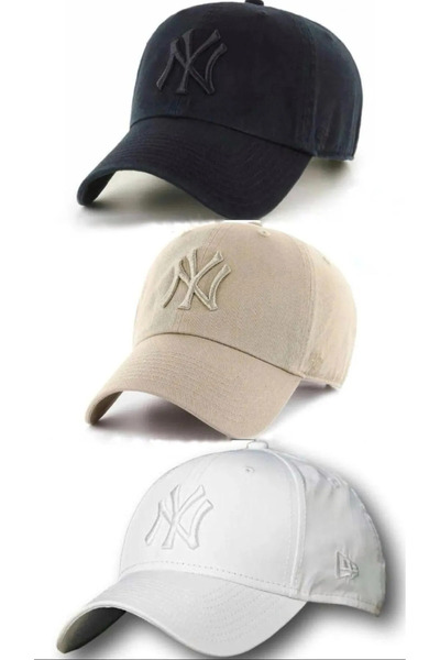 w white stars sports & wear Spor Şapka Unisex 3'lü Takım Arkası Cırtlı Ayarla...