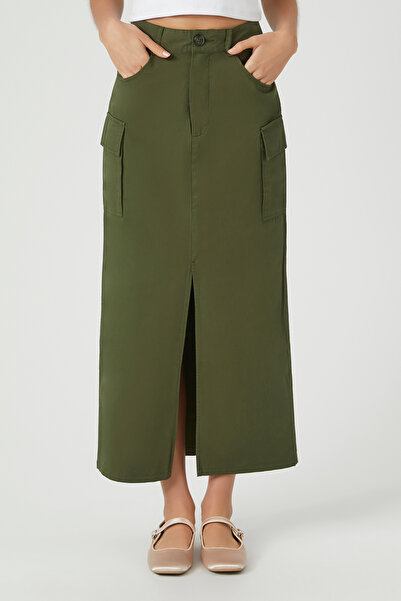 Forever 21 Twill Kargo Maxi Etek