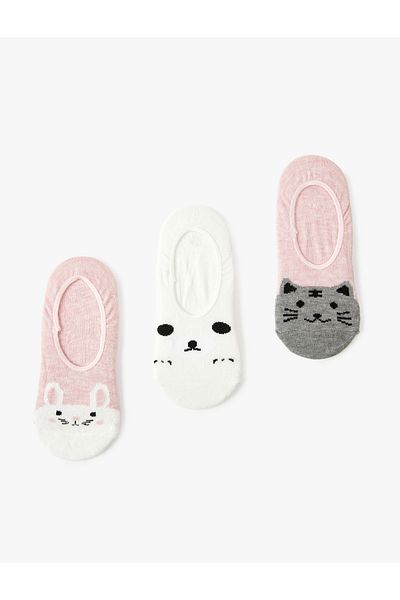 Koton Set of 3 Cat Printed Ballerina Socks