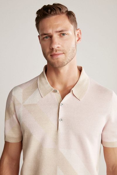 Hemington Linen Cotton Blend Sand Color Knitwear Polo