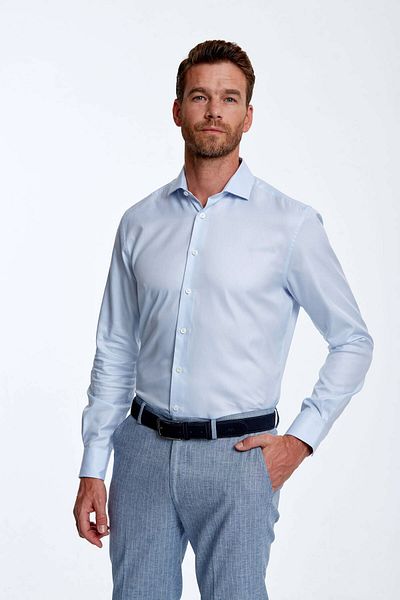Hemington Light Blue Italian Collar Pure Cotton Business Shirt
