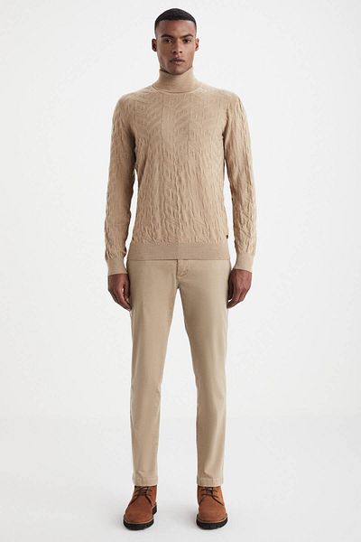 Hemington Silk Blend Turtleneck Camel Merino Wool Knitwear