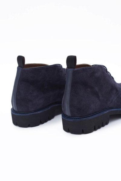 Hemington Handmade Navy Blue Suede Boots