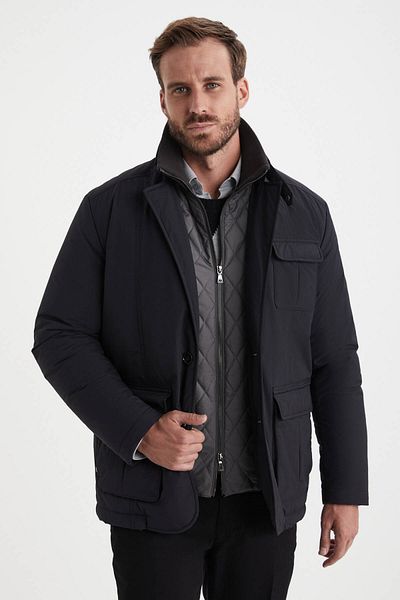 Hemington Black Coat with Goose Feather Filling