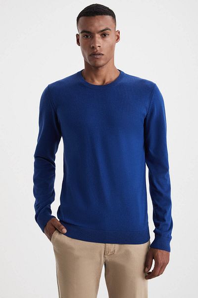 Hemington Cashmere Blend Crew Neck Blue Knitwear