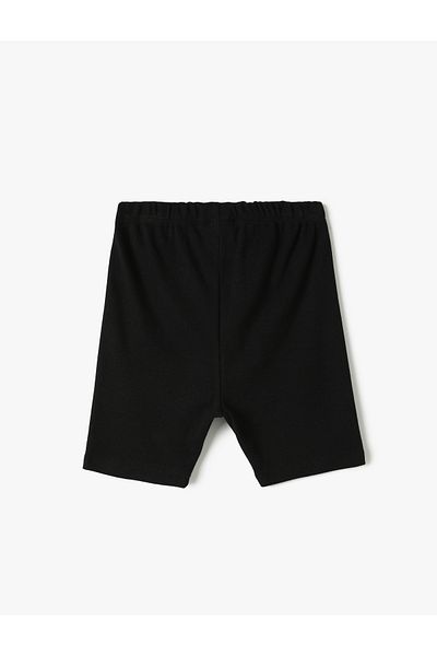 Koton Basic Short Tights Textured Elastic Waist Cotton
