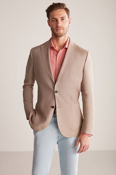 Hemington Linen-Wool Blend Sand Color Summer Blazer Jacket