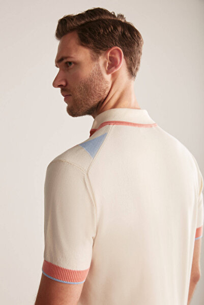Hemington Cream Color Pink Diamond Pattern Knitwear Polo