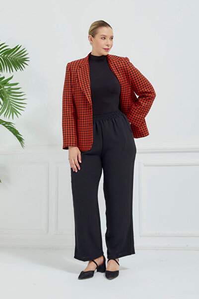 Fagi Γυναικείο καρό κλασικό μπουφάν με διπλά κουμπιά