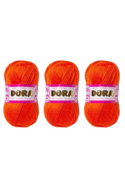 Ören Bayan Orange Knitting Yarn - Ören Dora 031 Set of 3