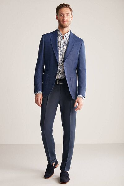 Hemington Linen-Silk Blend Navy Blue Summer Blazer Jacket