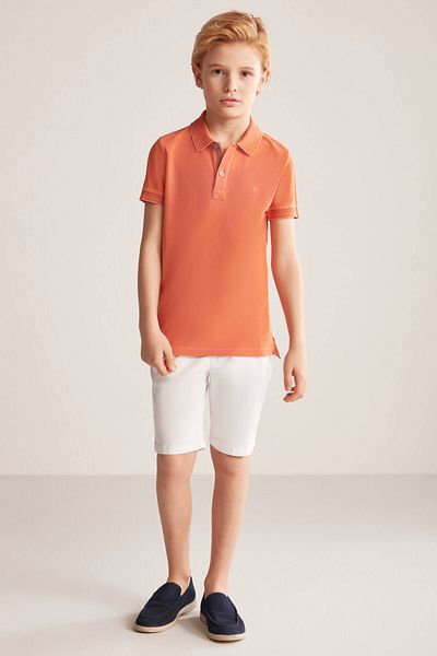Hemington Vintage Look Orange Polo Neck Children's T-Shirt