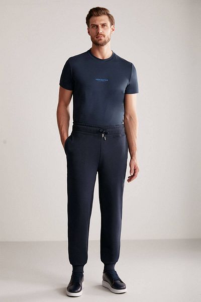 Hemington Navy Blue Jogger Pants with m Logo