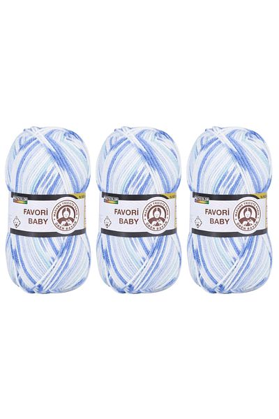 NAKO Ață preferată pentru tricotat manual pentru bebeluși 100gr 0654 3 buc