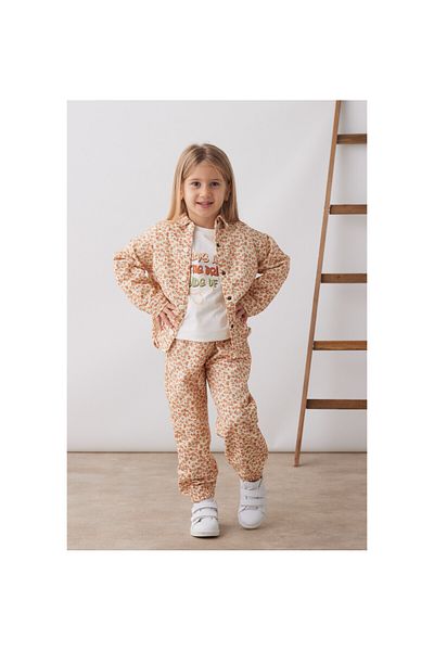 CİCHLİD GIRL FLOWER PATTERNED WOVEN TRIPLE SET