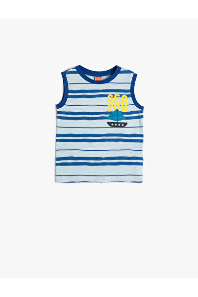 Koton رياضي بدون أكمام ورقبة دائرية من القطن المطبوع