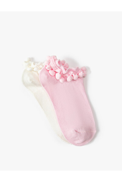 Koton Set of 3 Booties Socks with Pompom Detail