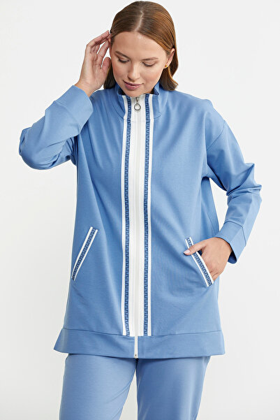 Sementa Σετ φόρμας και φούτερ με μπλε γιακά με φερμουάρ