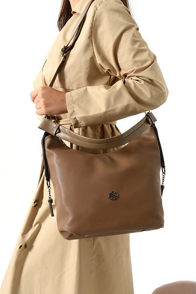Lifonbag Geantă de umăr și de mână pentru femei, cu curea încrucișată, texturată moale, cu 5 compartimente, cu detalii despre accesorii