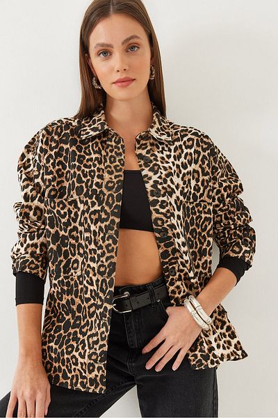Bianco Lucci Dámská košile Gabardine s leopardím vzorem 4739 60351071