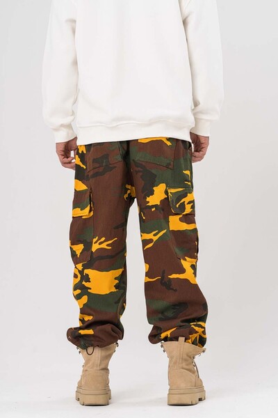 go gang own Hunter Kargo Cep ve Paça Ayarlı Kamuflaj Gabardin Pantolon