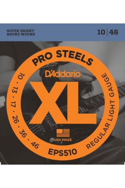 Daddario Eps510 Electric Guitar String Set, Xl, 10-46, Long Scale,