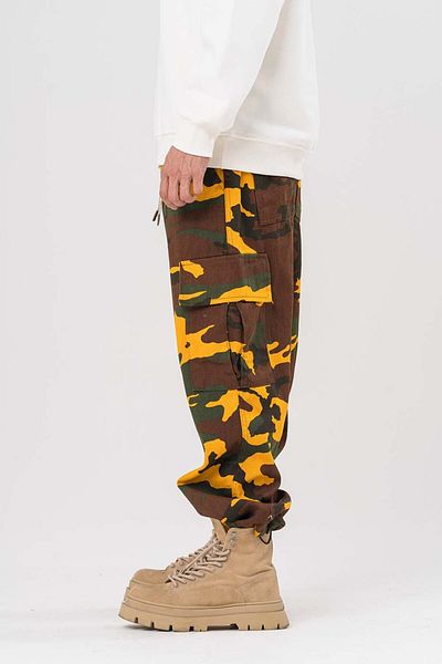 go gang own Hunter Cargo Pocket and Leg Adjustable Camouflage Gabardine Trousers