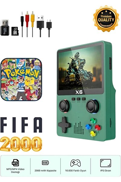 Laraheiser Yetişkinler Çocuklar için X6 El Oyun Oyuncusu 2000mAh Mini Oyun Konsolu +1000 Oyun