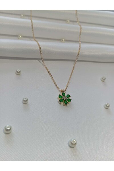 Last For Sell قلادة زركون من حجر اللوتس الأخضر