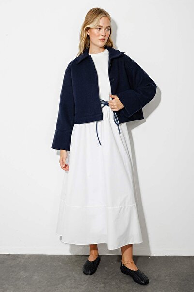 Hooopstore Μπουφάν Andera με μανσέτες σε μπλε ναυτικό χρώμα