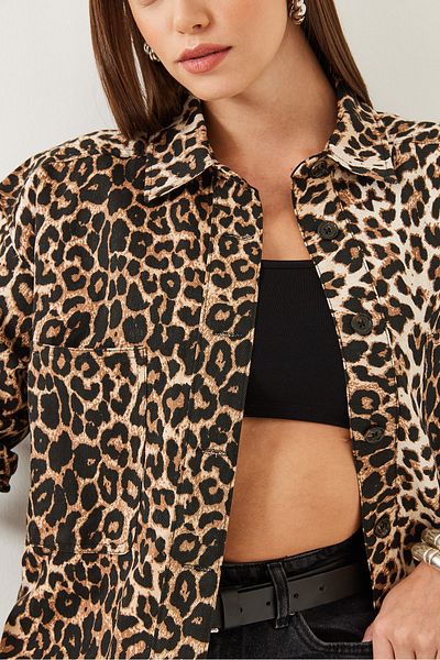Bianco Lucci Dámská košile Gabardine s leopardím vzorem 4739 60351071