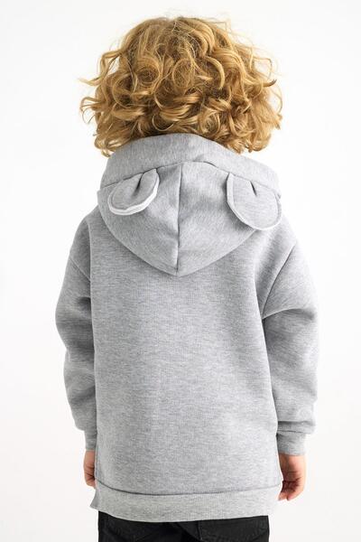 zepkids Hooded Long Sleeve Gray Color Girl's Sweatshirt