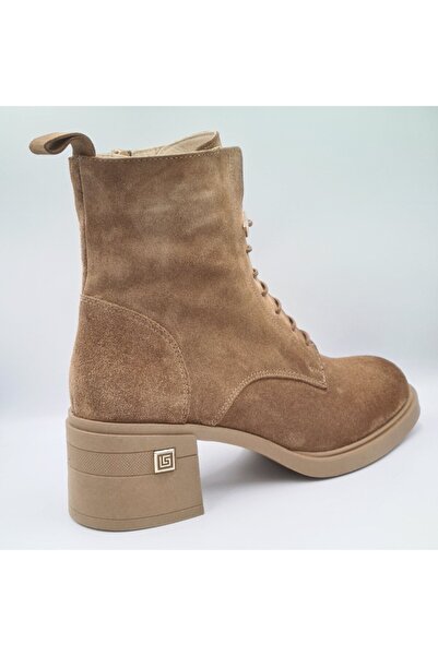 Greyder 59127 Sıgaro Suet Γνήσιο δέρμα με χοντρό τακούνι (6cm) Γυναικείες κομψές μπότες