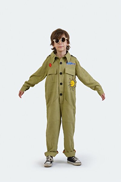 Hulm Arma Detaylı Haki Renkli Erkek Çocuk Tulum mkn2007