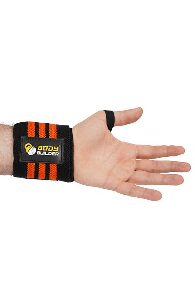 Body Builder Wrist Support, Black & Orange