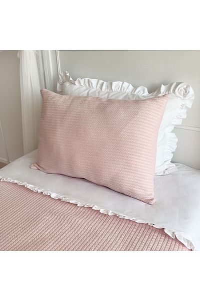 PAMUKA Light Pink Knitted Patterned Pique Set - Single