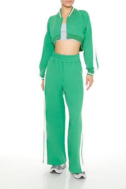 Forever 21 Spor Striped-Trim Ceket