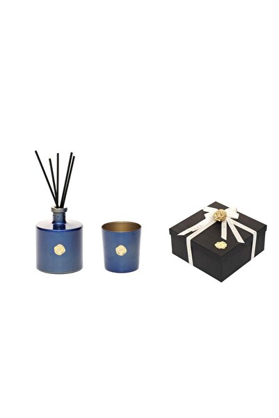 Missi Mavi Golden Glow 500 ml Vanilya Sandal Oda Kokusu ve Mumluk Hediye Seti...