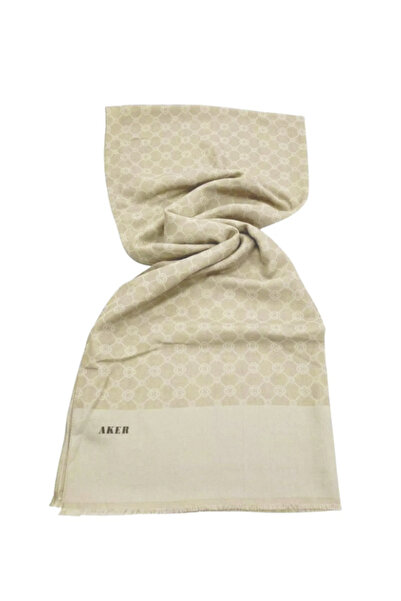 Aker Elegance Şal Vizon Monogram Desenli 1090100-981