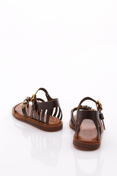 DGN Women's Closed Back Star Decorated Sandals Dark Brown 4183289