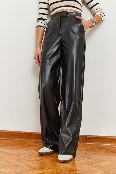 Bianco Lucci Dámské kožené kalhoty Jogger 3891 60351081