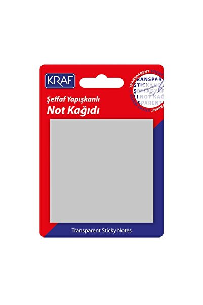 Muhtelif KRAF Yapışkanlı Not Kağıdı - Post It - Şeffaf Gri