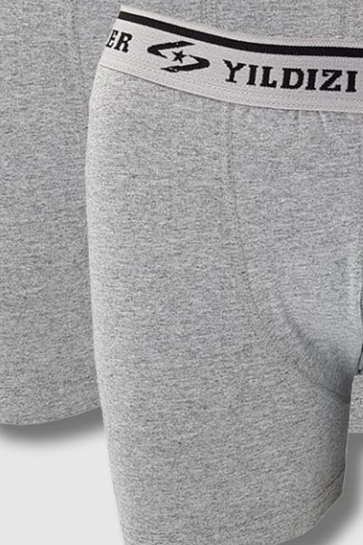 Seher Yıldızı Seher 0060 Ανδρικό Γκρι Elastane Boxer - Πακέτο 6
